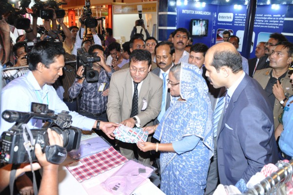 Prime minister Sheikh Hasina visits stall of after inaugurating BATEXPO 2013